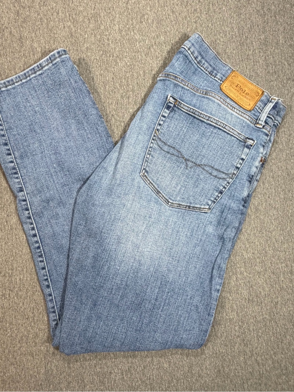 Polo Ralph Lauren Light Wash Jeans Hampton Relaxed Straight Denim 36x34 Mens